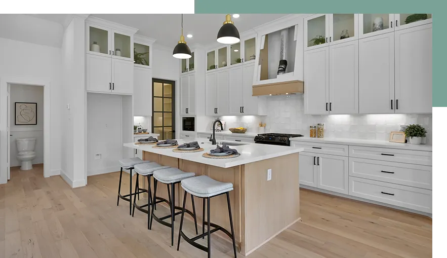 Kitchen with barstools