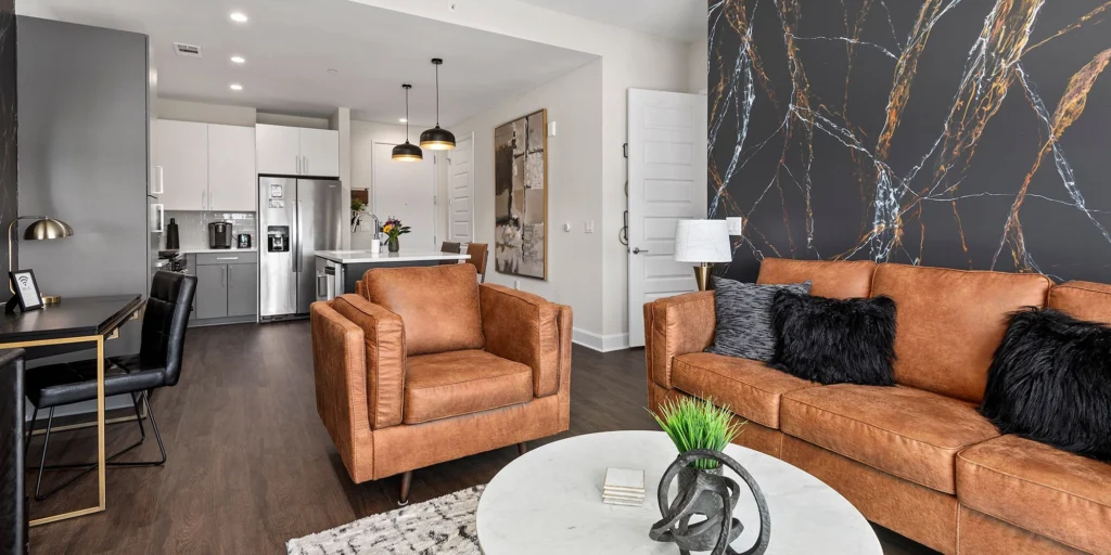 Stunning living room home staging in Houston, TX