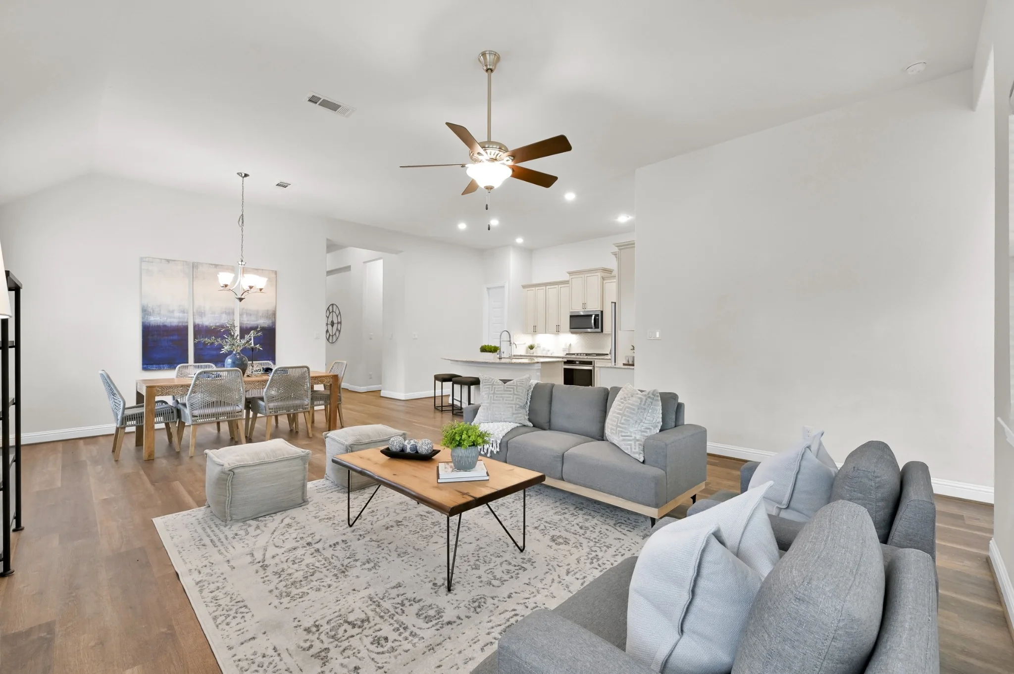 staged living room decor from houston staging and design